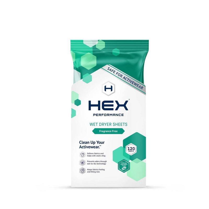 HEX Performance Fragrance Free Wet Dryer Sheets - 120ct