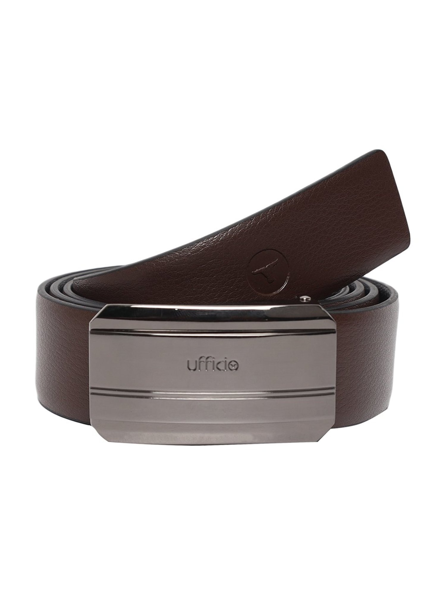 BULCHEE Brown & Black Leather Reversible Formal Belt for Men