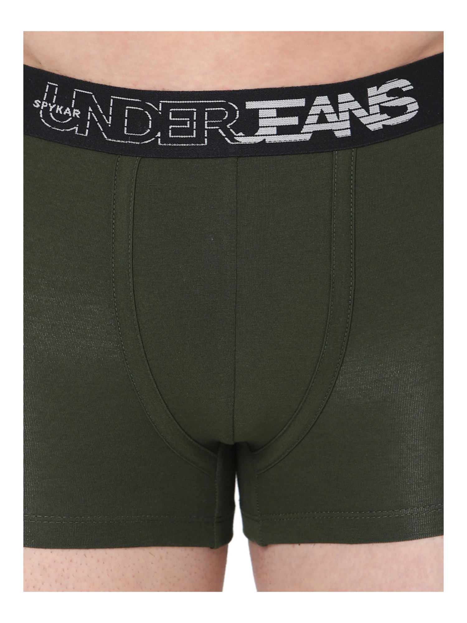 UnderJeans by Spykar Olive Green Cotton Trunks