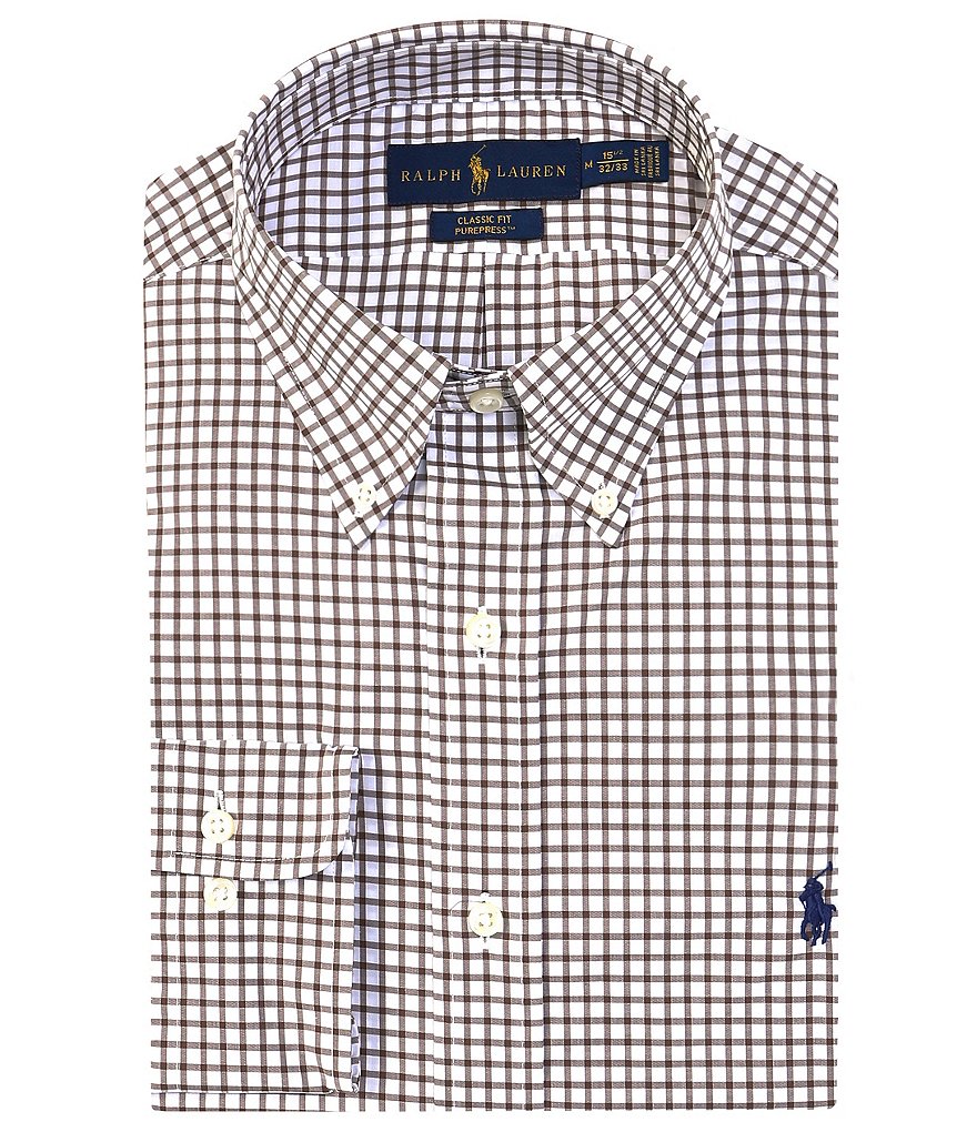 Gold Label Roundtree & Yorke Non-Iron Fitted Button-Down Collar Solid Dress Shirt