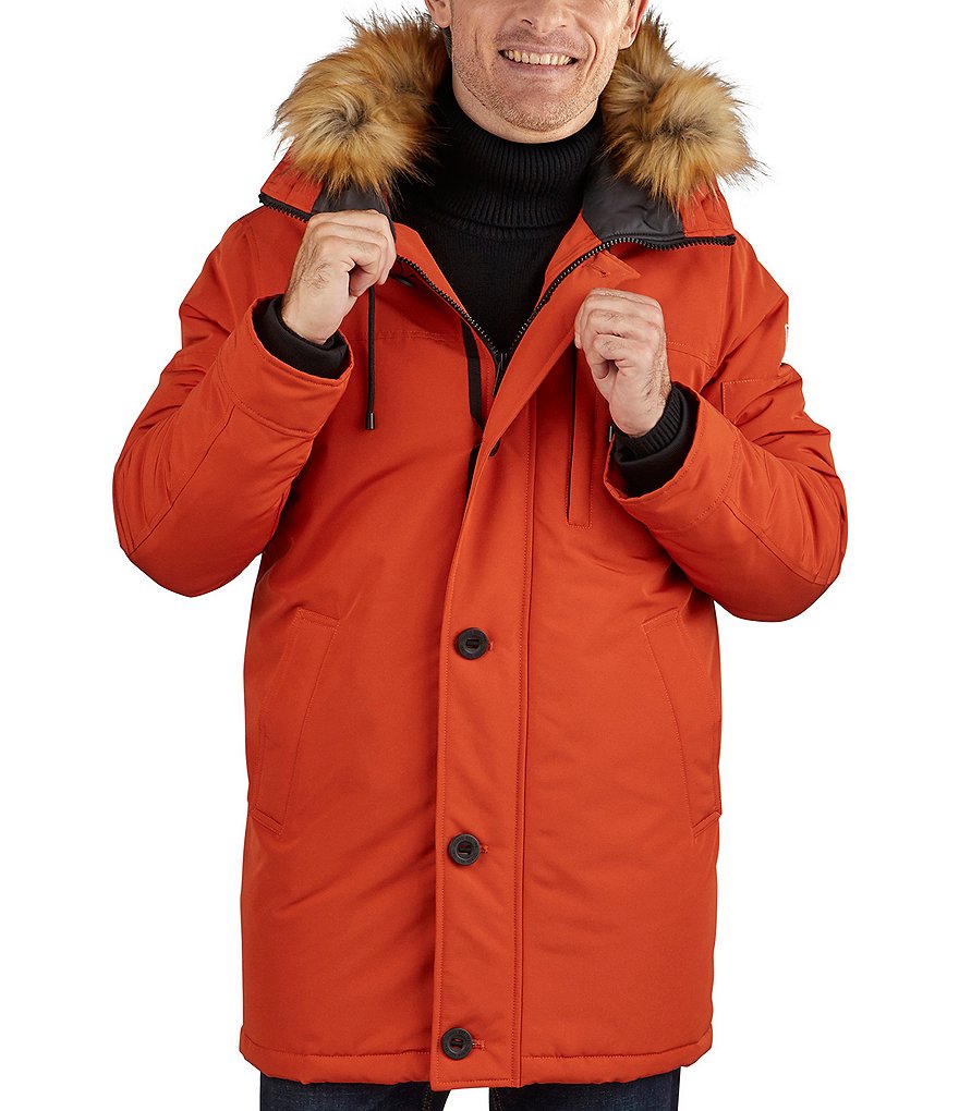 Cole Haan Hooded Down Zip Front Puffer Jacket