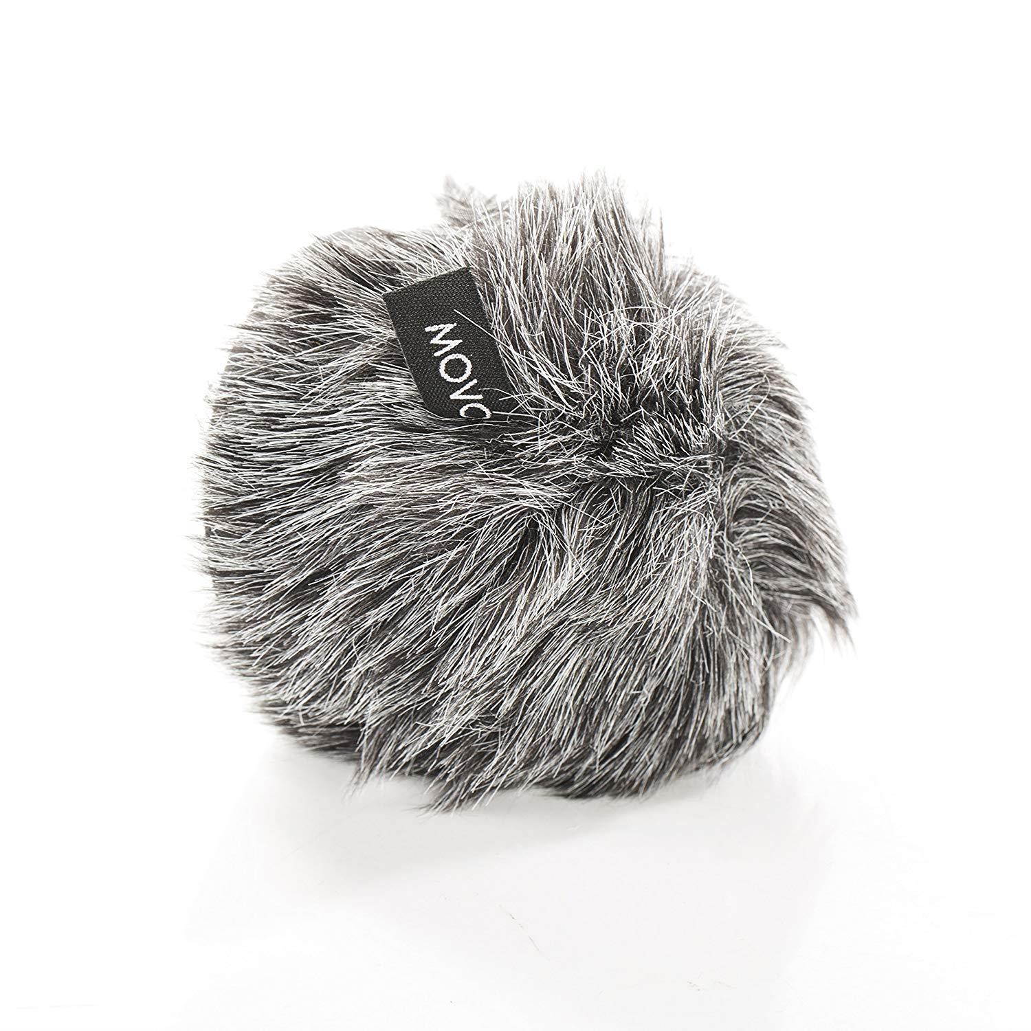Movo WS-G30 Furry Rigid Windscreen for Microphones 18-23mm in Diameter and up to 1.2" (3cm) Long - Dark Gray