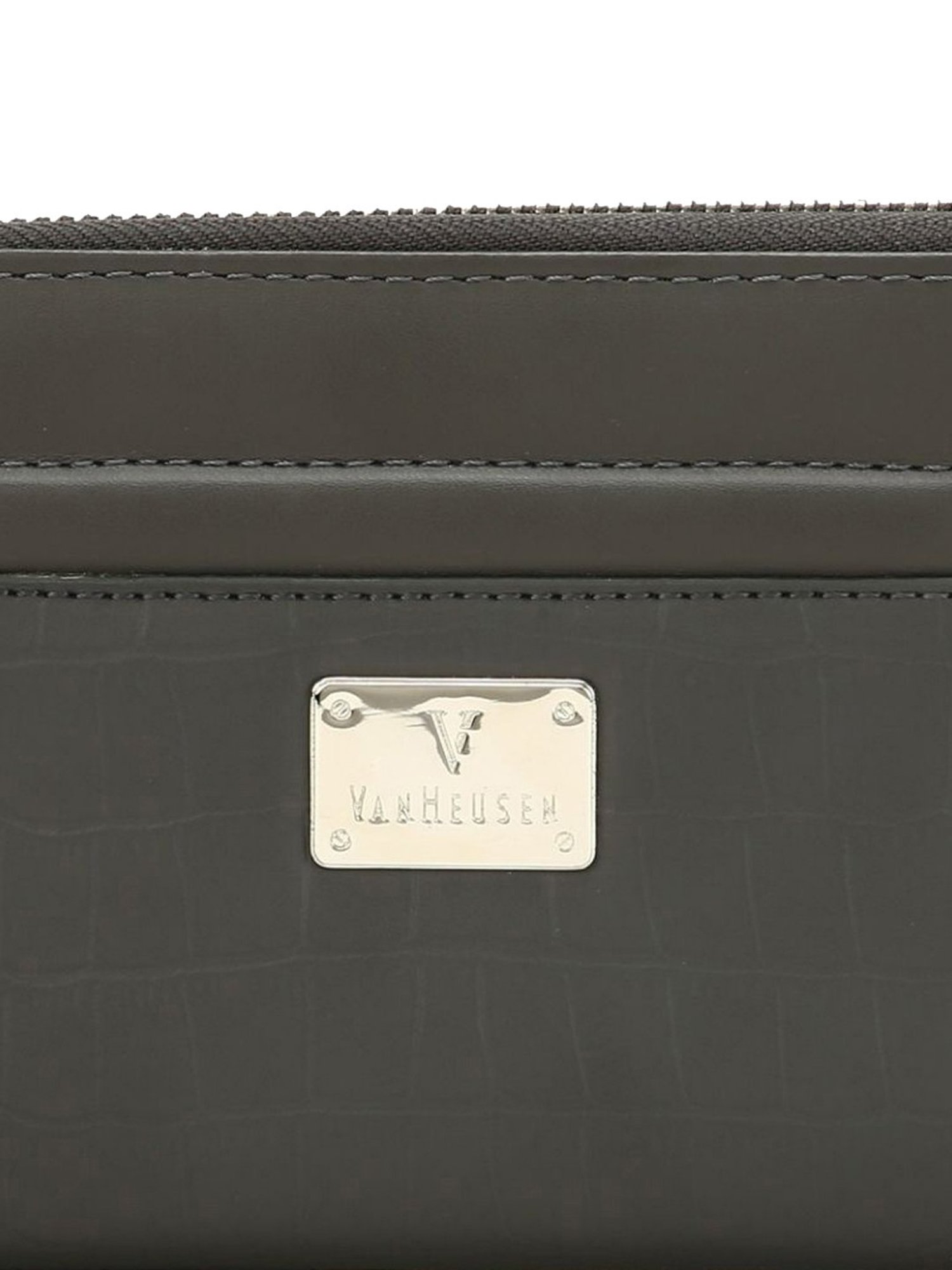 Van Heusen Olive Textured Zip Around Wallet for Women