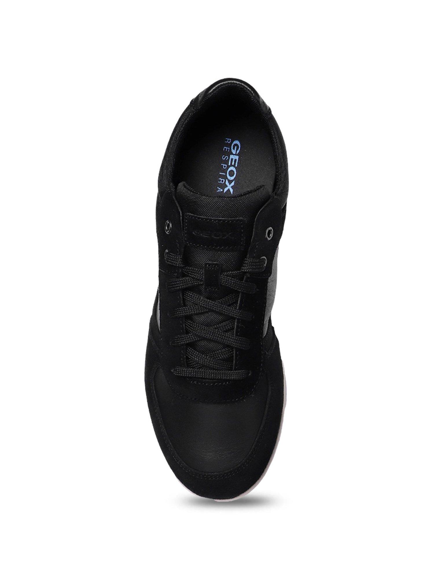 Geox Men's U Spherica EC3 Black Leather Casual Sneakers