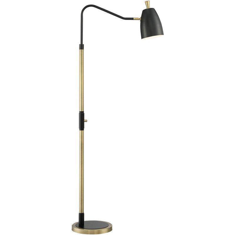 Possini Euro Design Possini Euro Sparta Black and Gold Pharmacy Floor Lamp