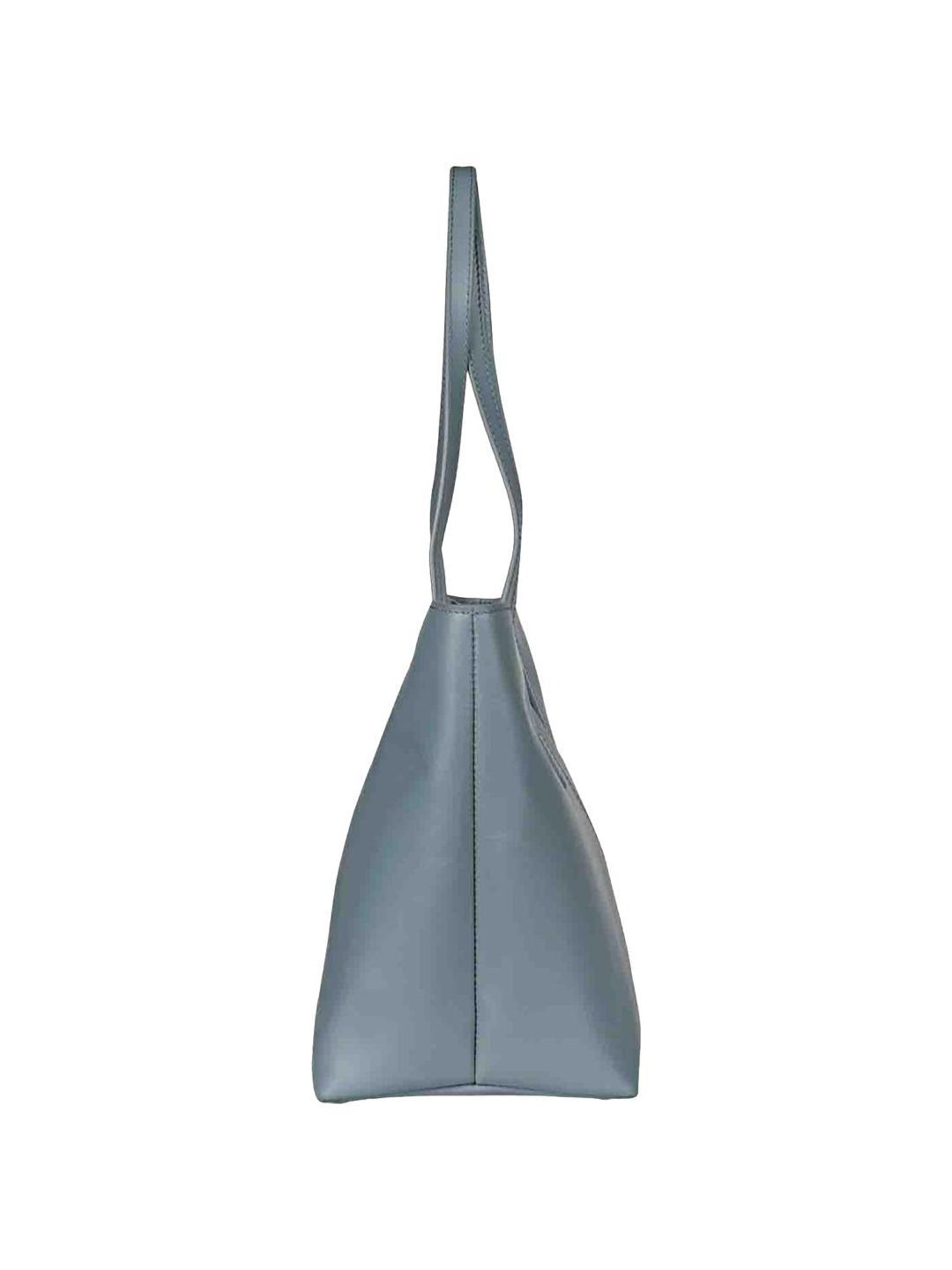 Favore Blue Solid Medium Tote Handbag