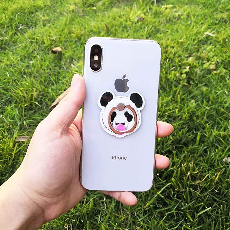 ZOEASTTM 3 Pack  Grip Kung Fu Panda Raccoon Universal 360&deg; Adjustable Holder Car Desk Hook Stand Stent Mount Kickstand Compatible with iPhone X Plus Samsung iPad Tablet 3pcs Panda