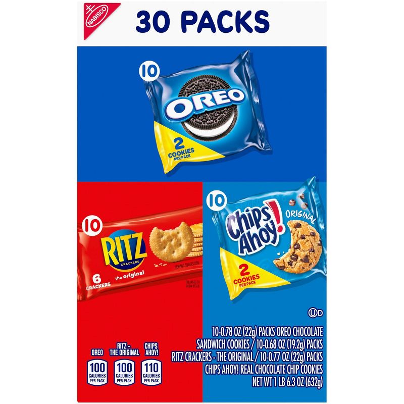 Nabisco Oreo, Ritz & Chips Ahoy Snacking Essentials Variety Pack - 30ct/22.3oz