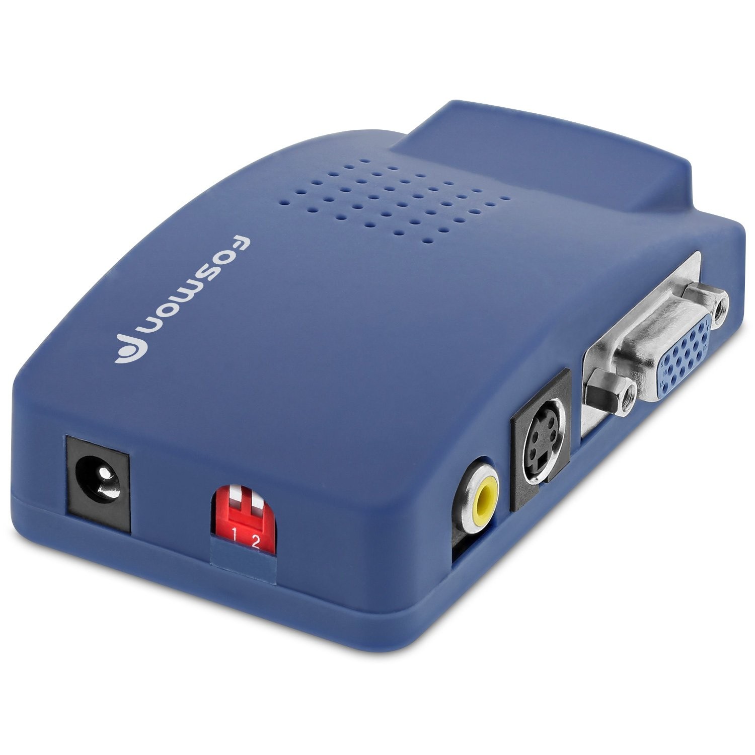 Fosmon VGA To RCA Adapter, Composite AV S Video To VGA Converter, PC To TV Video Switch Box For HDTV, Monitors, Laptop, Desktop, PC