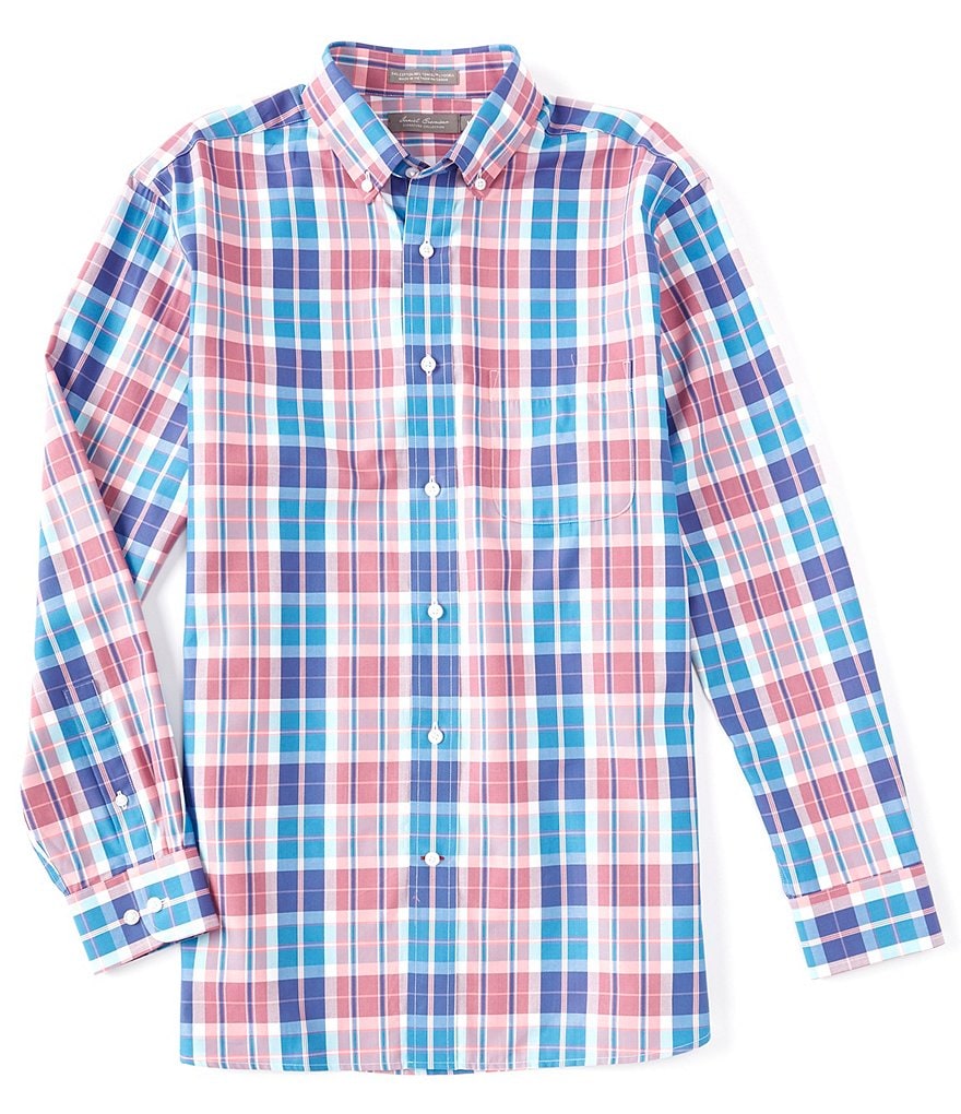Daniel Cremieux Signature Plaid Dobby Long-Sleeve Button-Front Woven Shirt