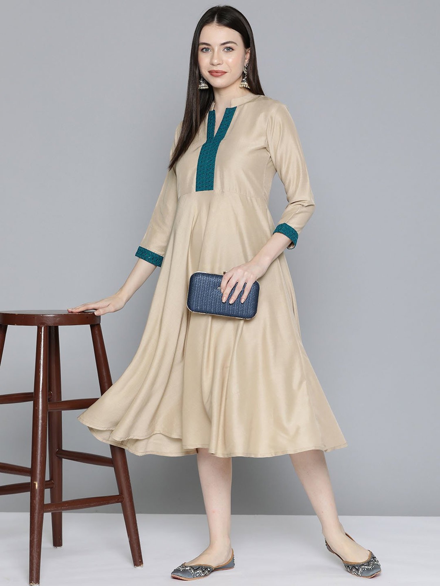 Saffron Threads Red Ethnic Dresses