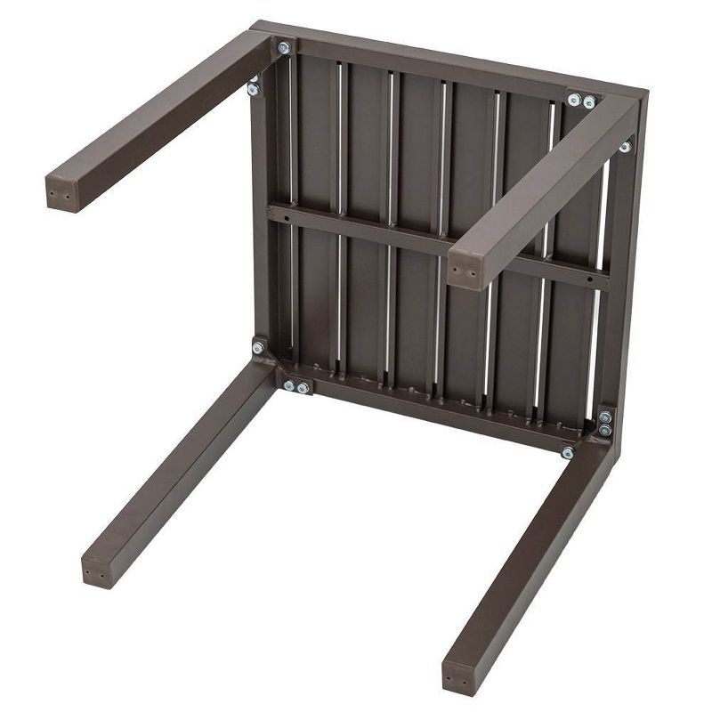 Aluminum Square Patio Side Table - Brown - Crestlive Products