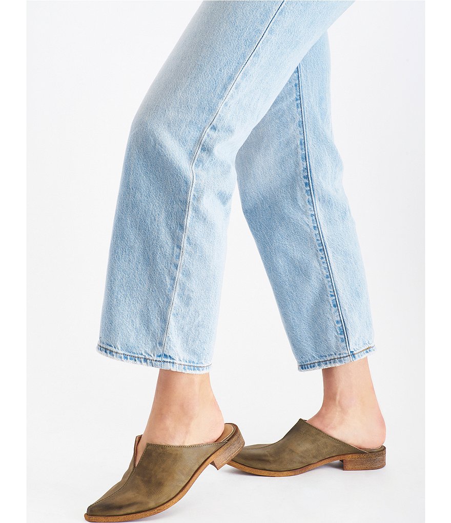 Free People Harlow Split Seam Leather Mules