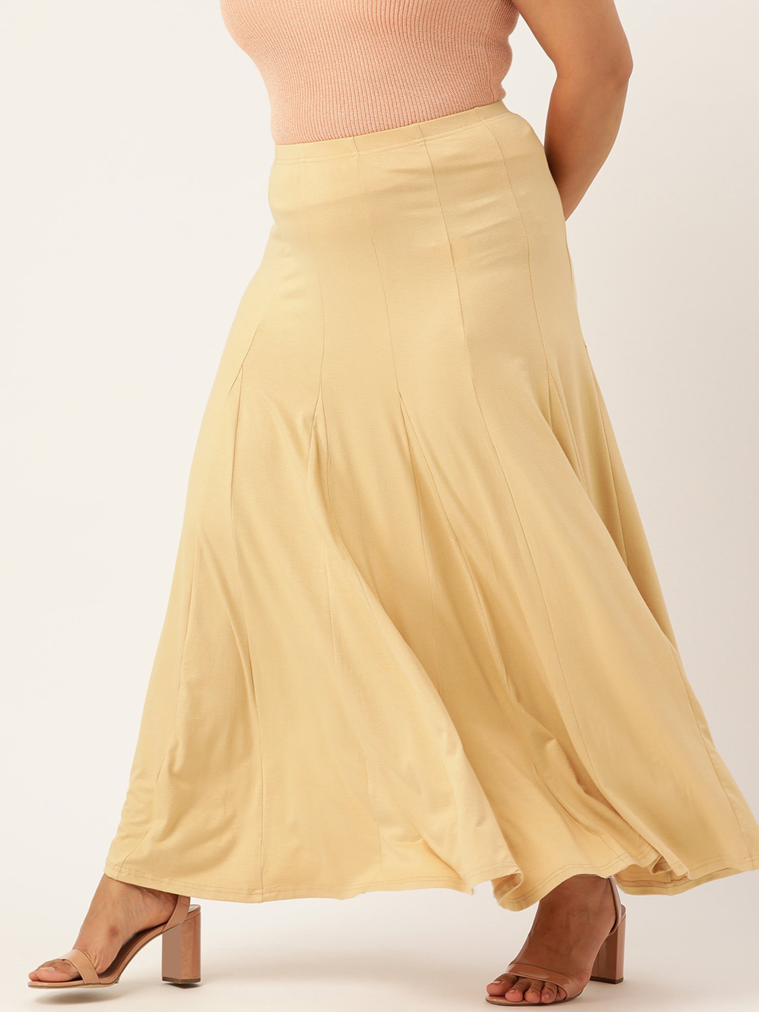 theRebelinme Beige Maxi Skirt