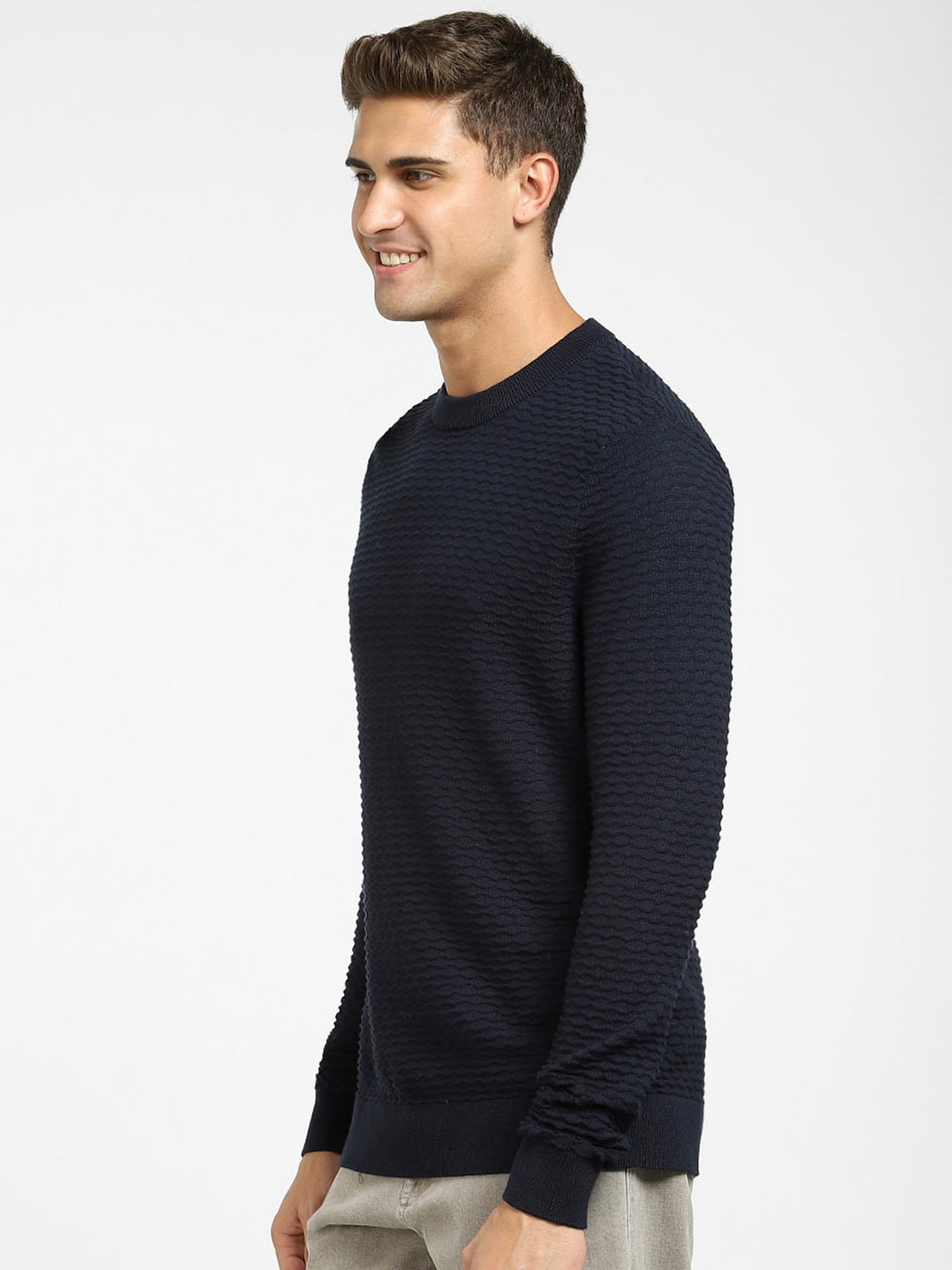 SELECTED HOMME Sky Captain Cotton Regular Fit Texture Sweater