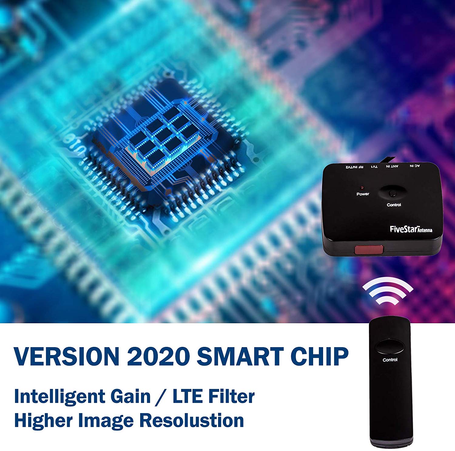 Five Star [Newest 2020] HDTV Antenna Amplified Digital Outdoor Antenna 150 Miles Range, 360 Degree Rotation Wireless Remote, with 40FT RG6 Coax Cable Installation Kit Supports 5 TVs