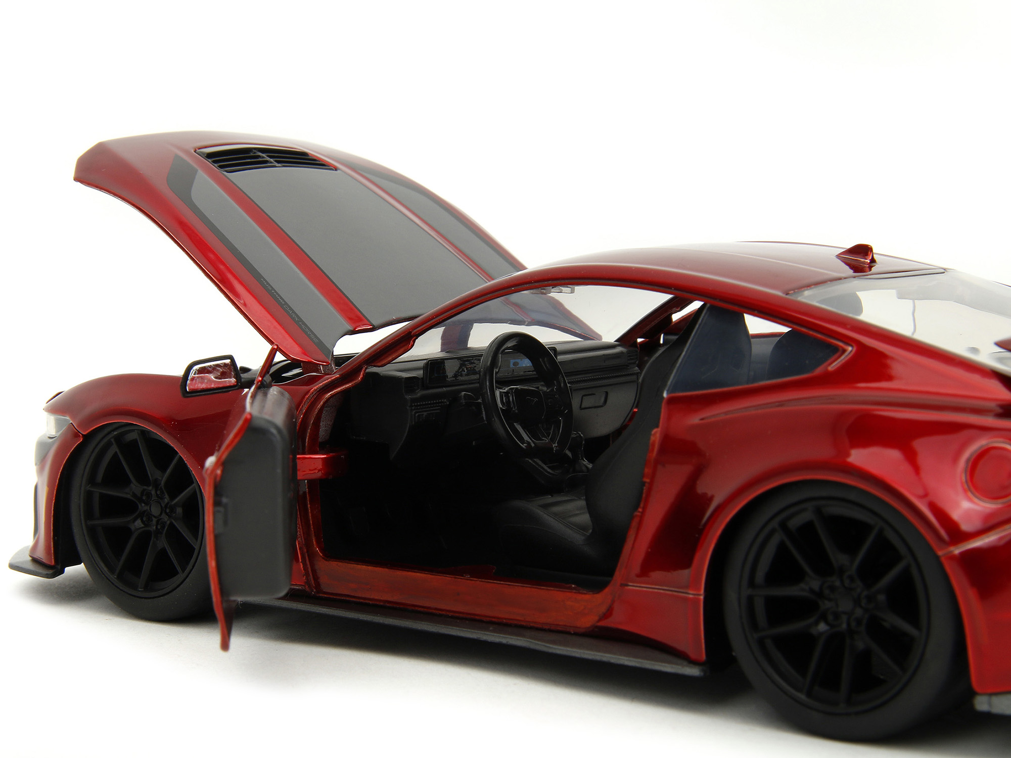 2024 Ford Mustang Dark House Candy Red with Gray Hood "Bigtime Muscle" Series 1/24 Diecast Model Car by Jada