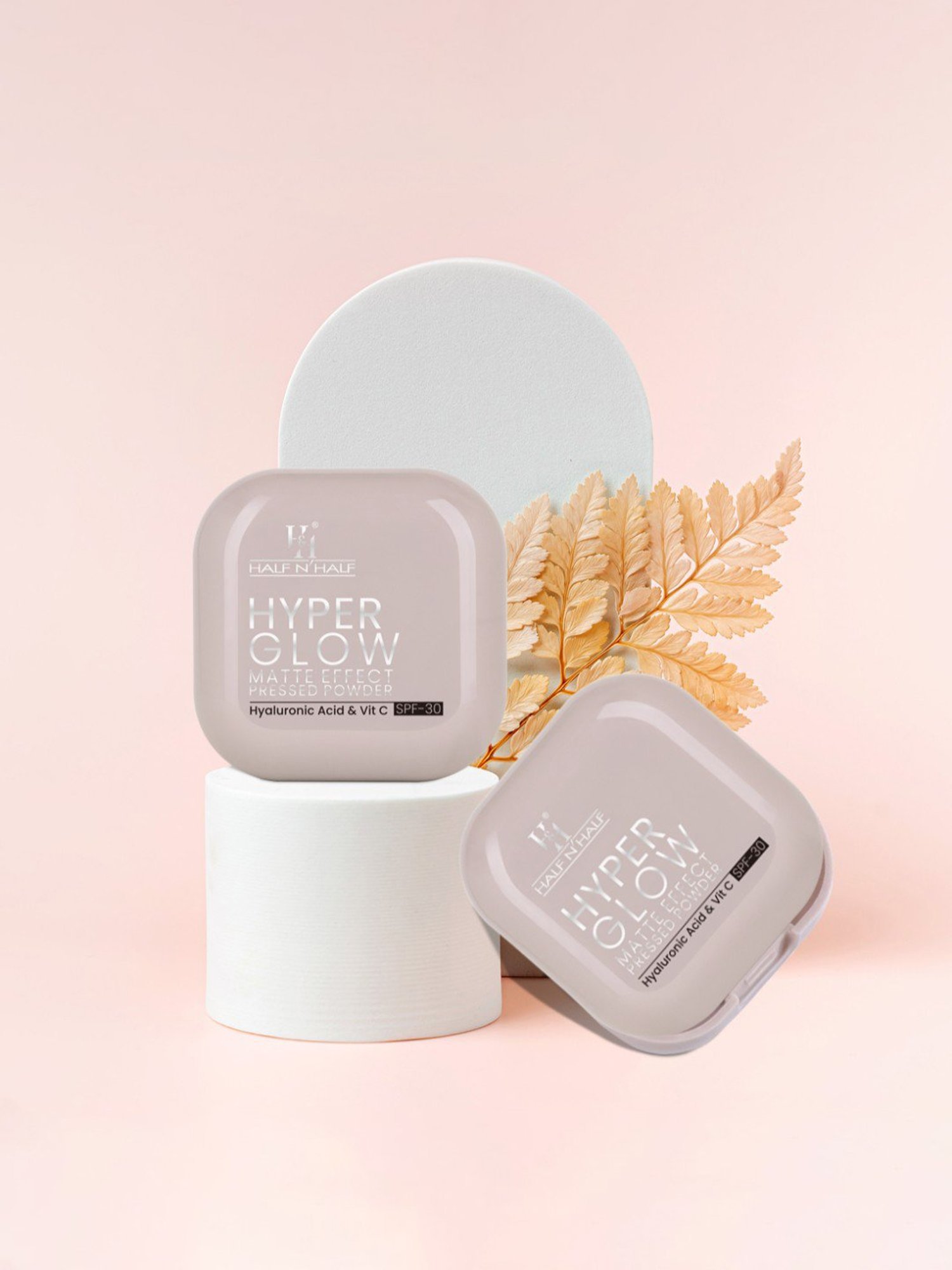 Half N Half Hyper Glow Matte Effect Pressed Powder 01 Ivory Glow - 20 gm