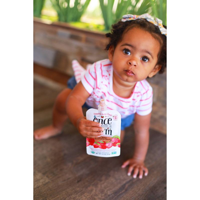 Once Upon a Farm Organic Sun-Shiny Strawberry Patch Stage 3 Baby Food Pouch - 3.2oz