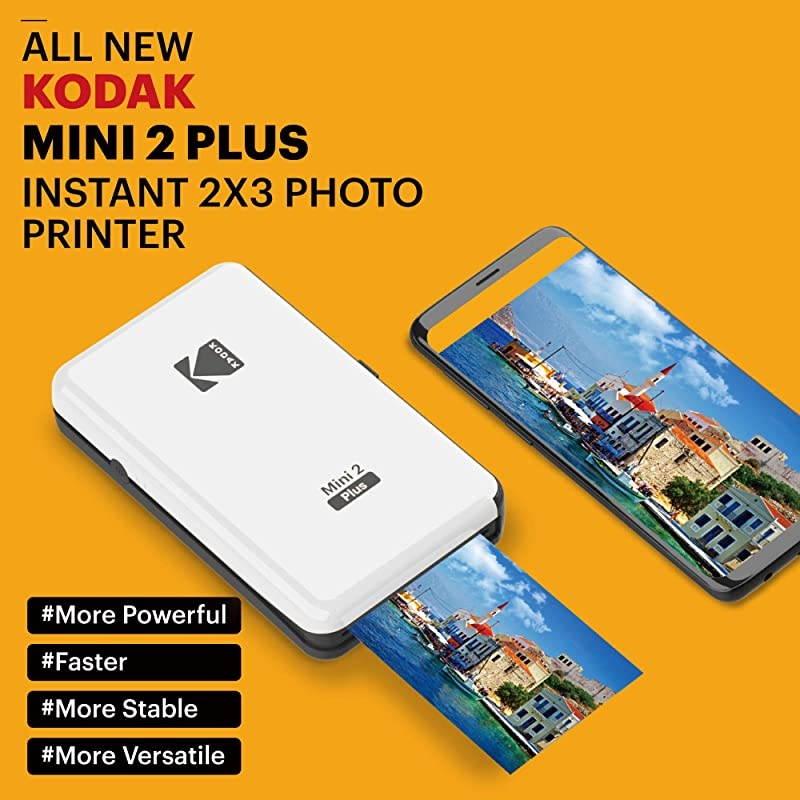 AllNew Mini 2 Plus Bluetooth Portable Photo Printer with 4PASS Technology White