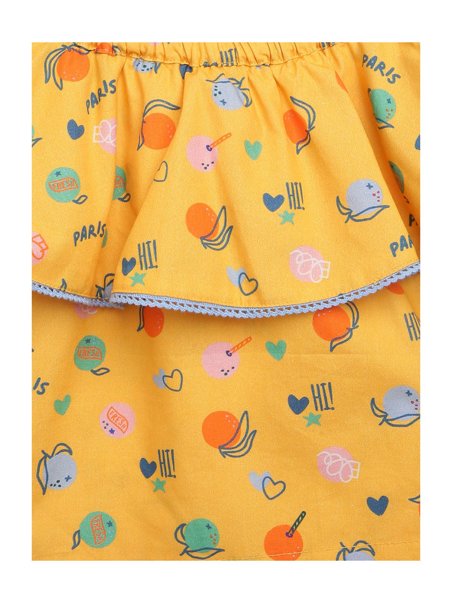 Elle Kids Yellow Printed Top