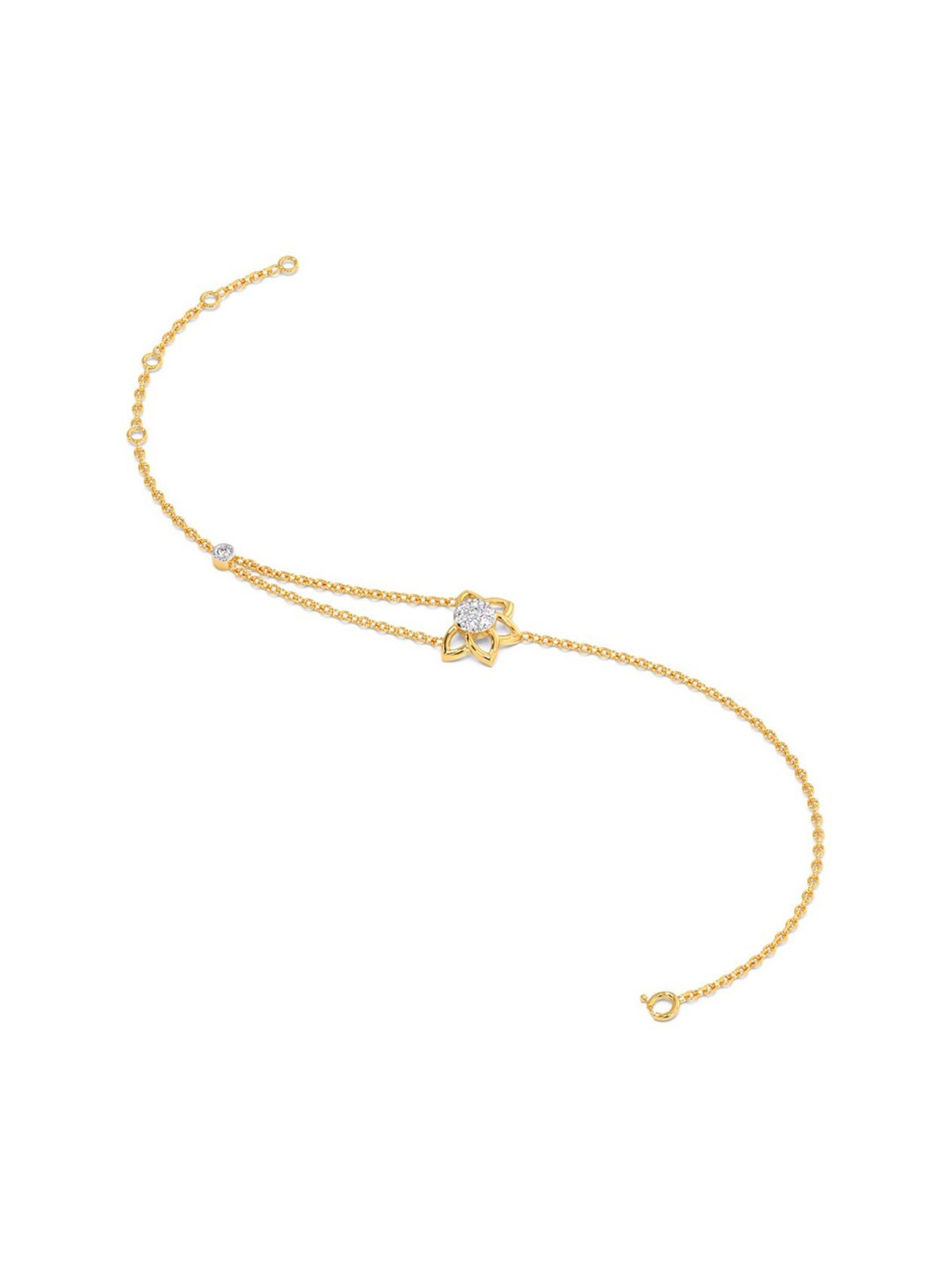 Candere by Kalyan Jewellers BIS Hallmark 18K Yellow Gold and Certified Diamonds Bracelet