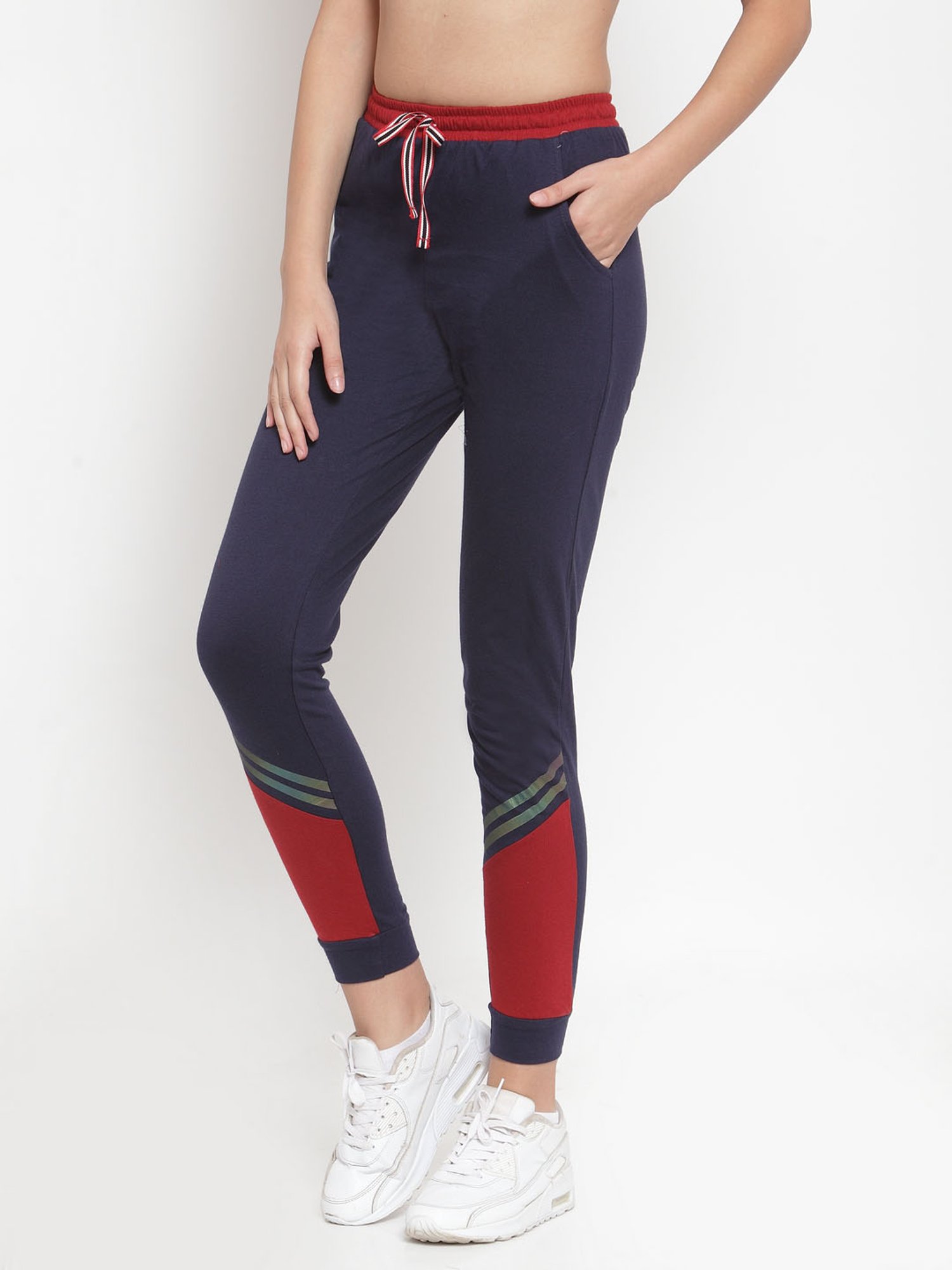 Boston Club Navy Striped Trackpants