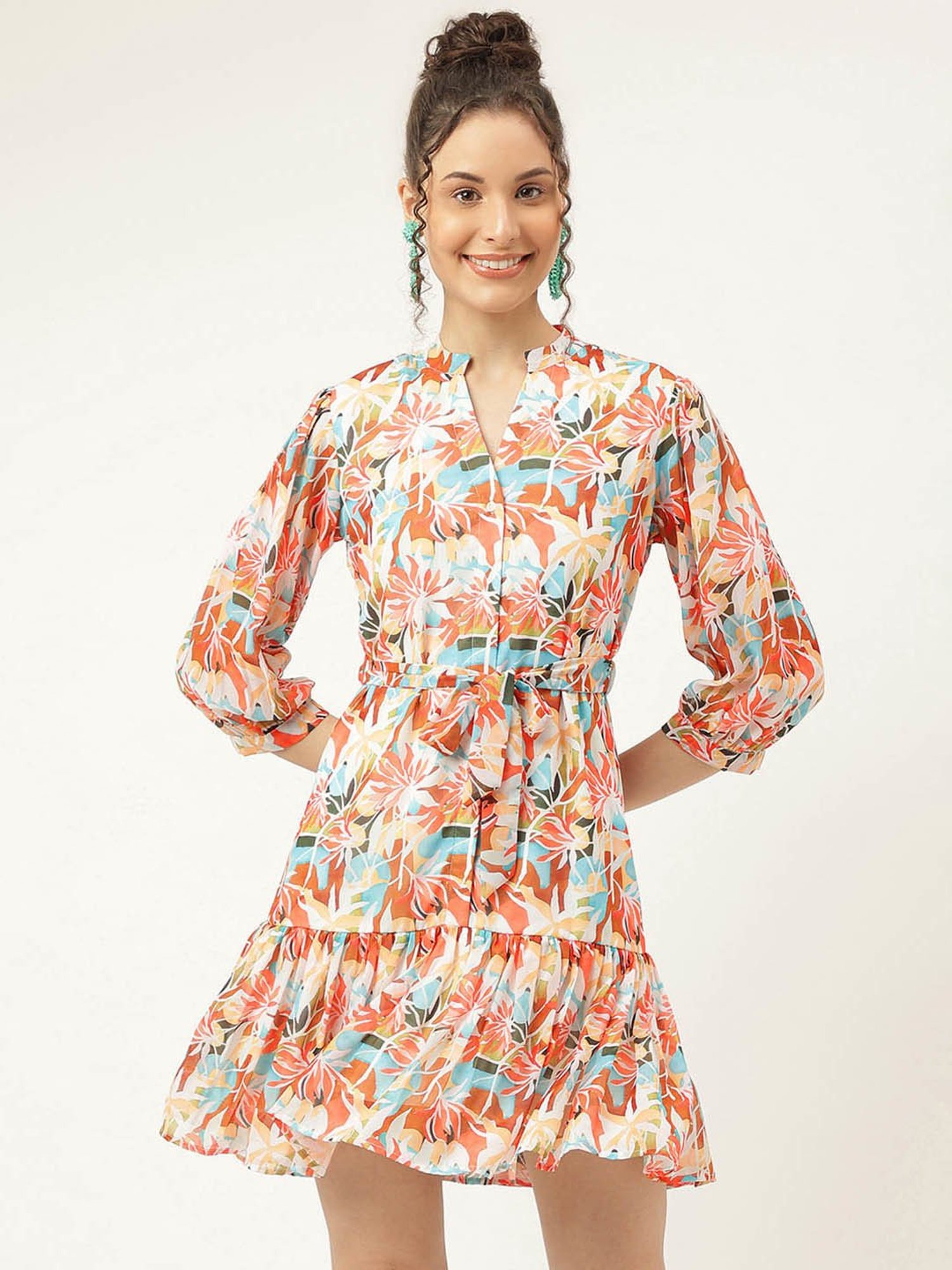 MASAKALI.CO Multicolor Printed A Line Dress