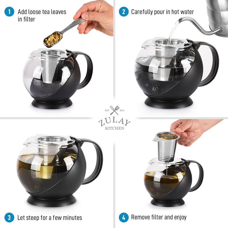 Zulay Kitchen Large Stainless Steel Tea Filter For Loose Tea