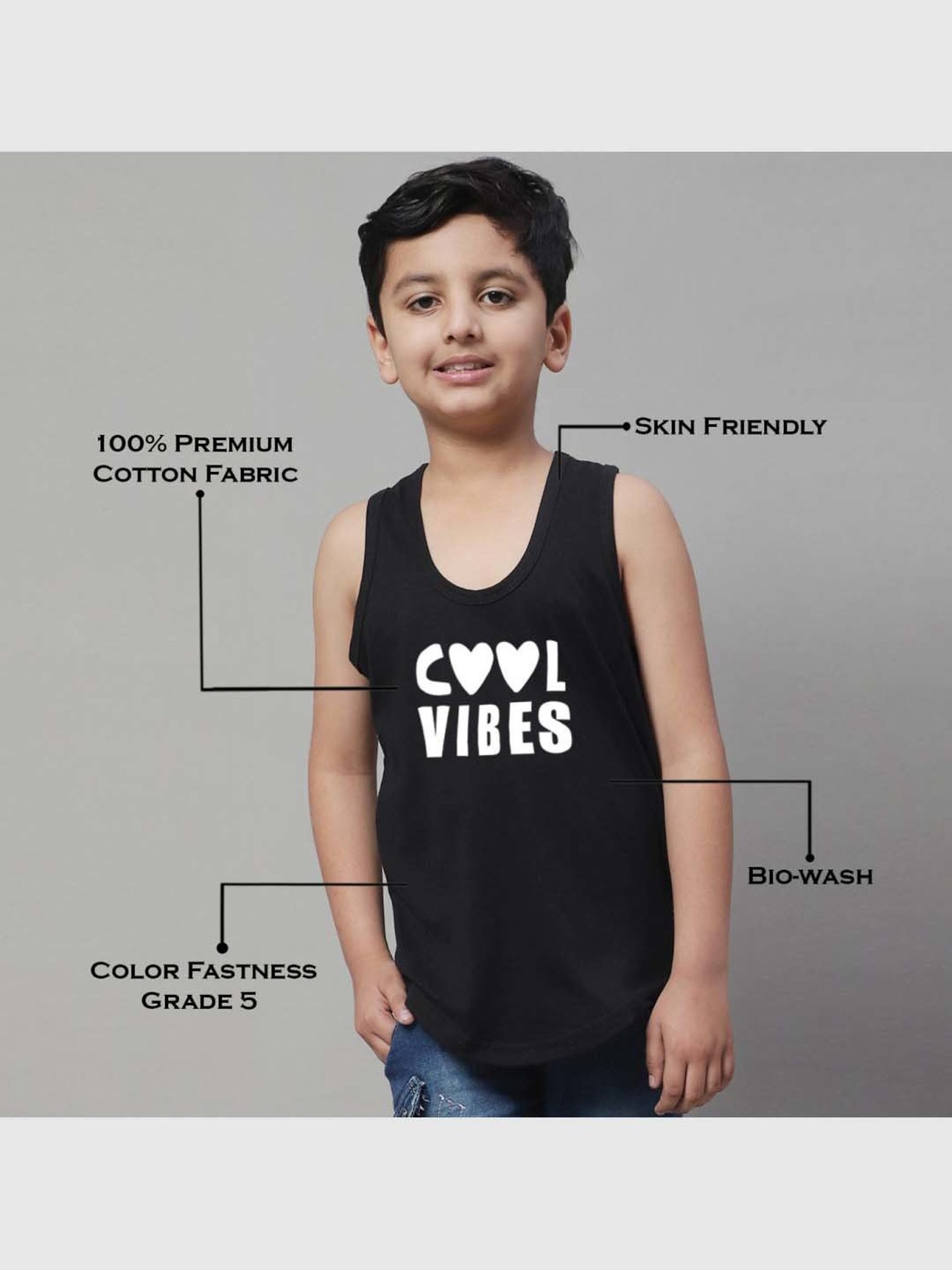 Palm Tree Kids White Printed Vest