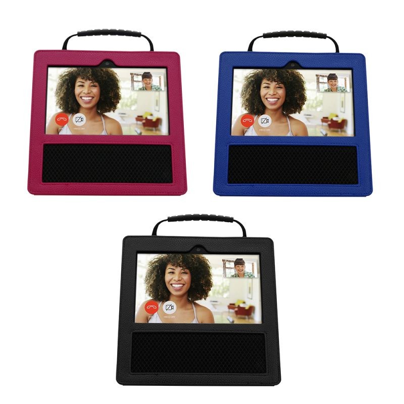 High-quality Leather Case Lightweight Protection Cover Soft Protector with Glass Screen Protector Wipes Handle Mesh Blank Design for Amazon Echo Show Smart Speaker