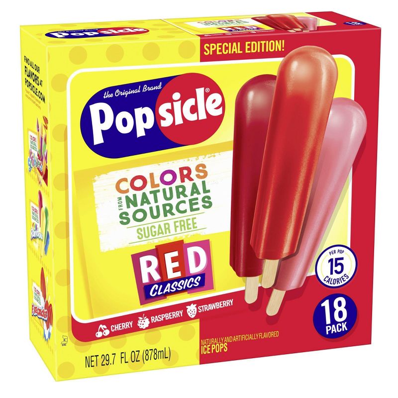The Original Brand Popsicle Sugar Free Red Classics Ice Pops - 18pk