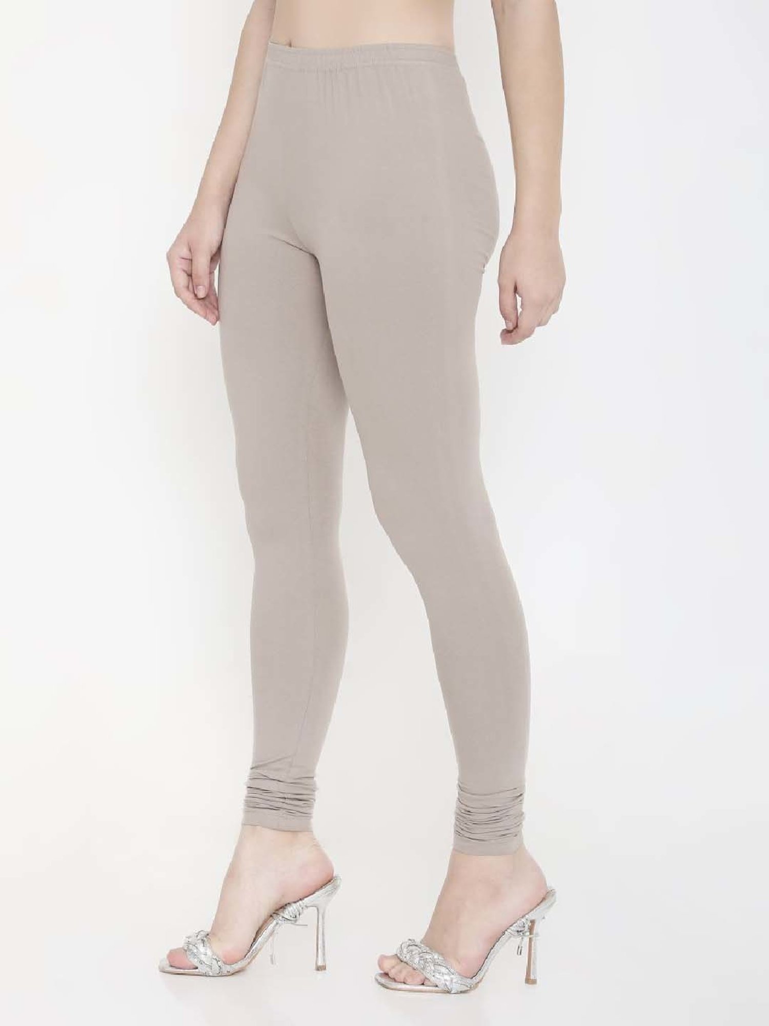 FEELINGS Grey Plain Churidar Leggings