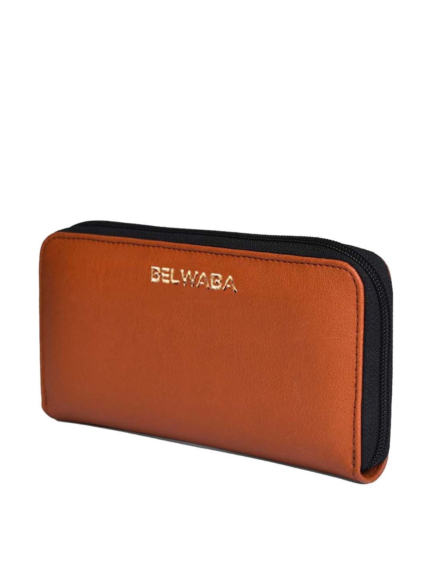 BELWABA Tan Solid Zip Around Wallet for Women