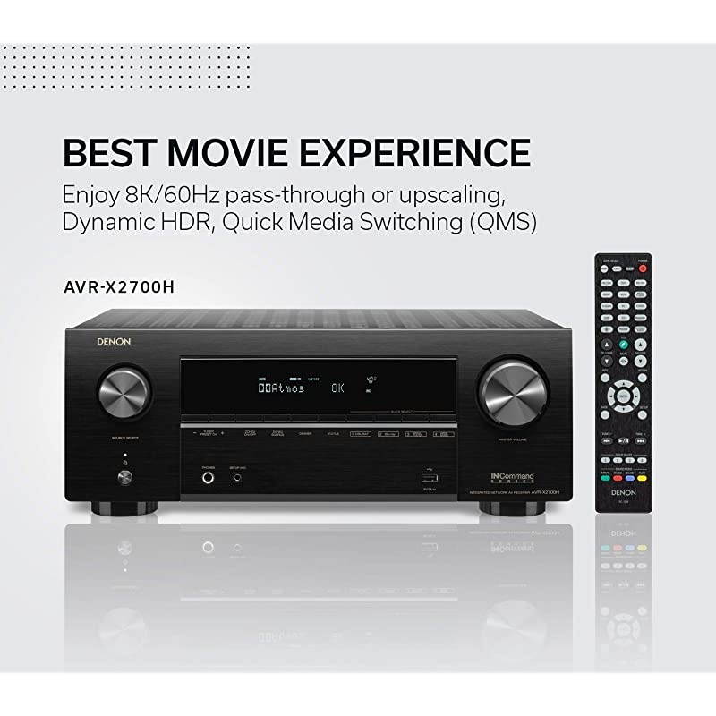 AVR-X2700H 8K Ultra HD 7.2 Channel (95 Watt X 7) AV Receiver 2020 Model - Built for Gaming, Music Streaming, 3D Audio & Video, Alexa + HEOS