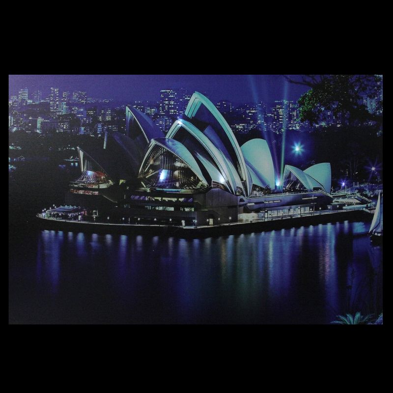 Northlight LED Lighted Famous Sydney Opera House Australia Canvas Wall Art 15.75" x 23.5"
