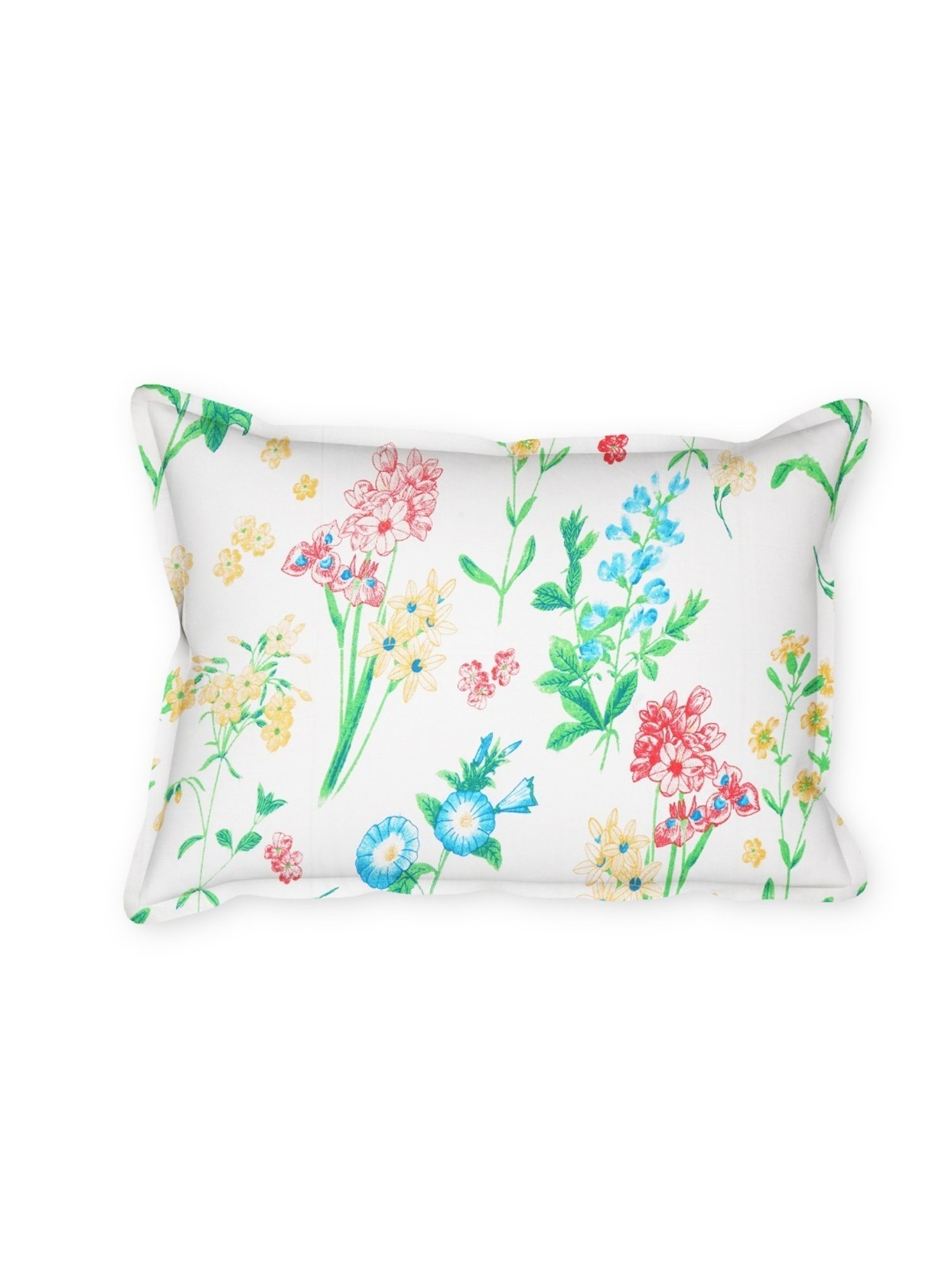 SEJ by Nisha Gupta Floral Blue 160 TC Cotton Double Bed Sheet with 2 Pillow Covers