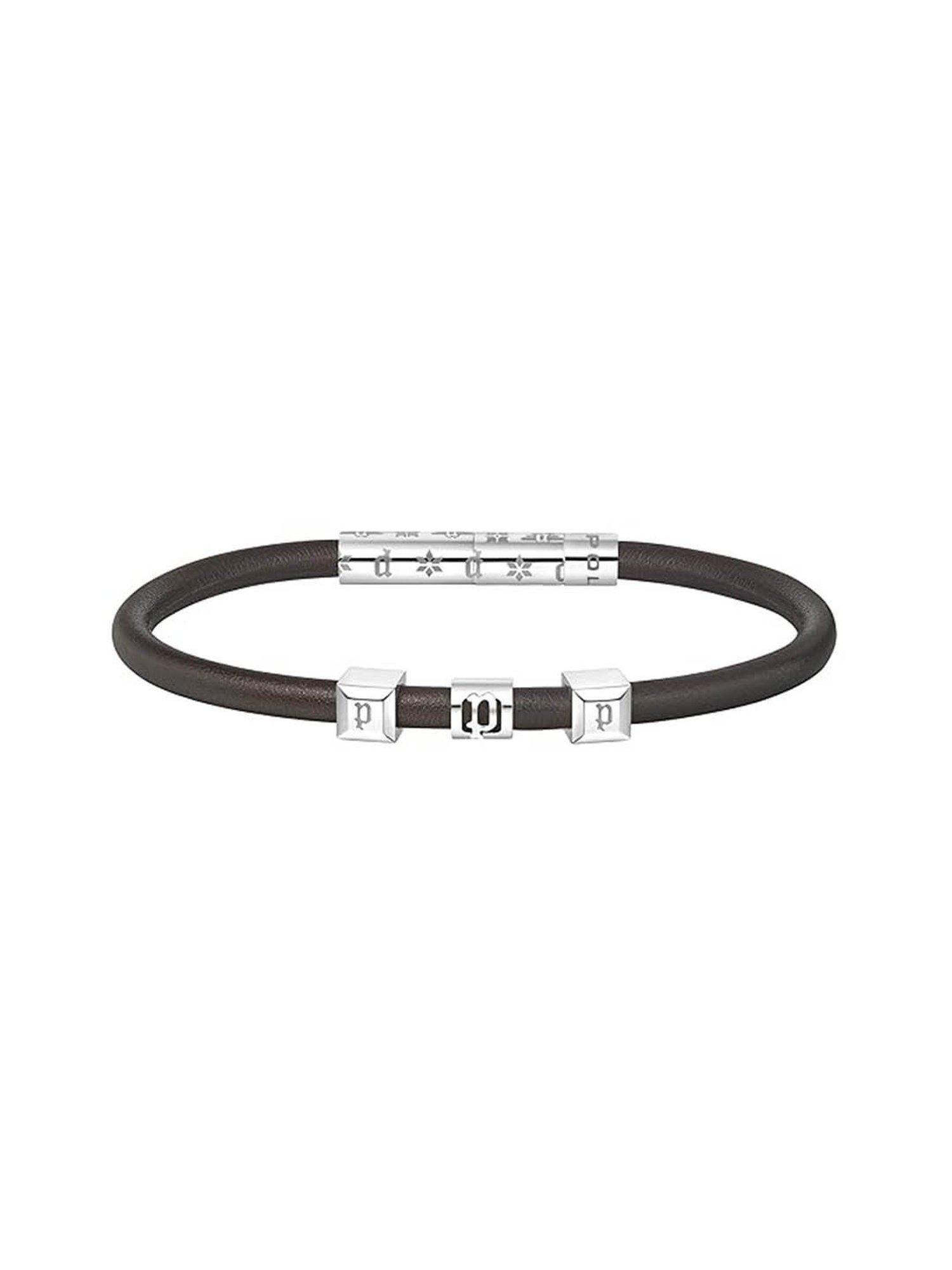 Police Flake Men's Black Leather Bracelet- PEAGB0033902
