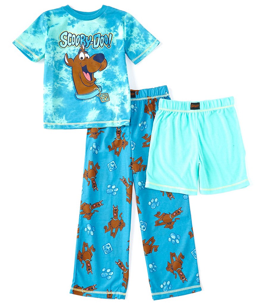 Komar Kids Little/Big Boys 4-10 Scooby-Doo Three-Piece Pajamas Set