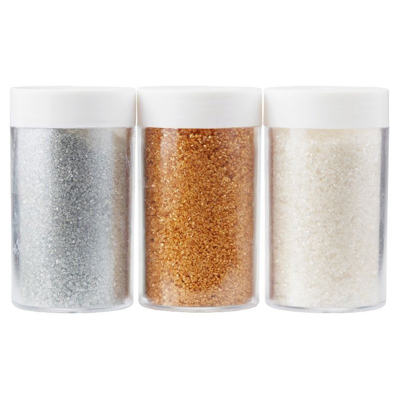 Wilton Gold, Silver and White Sugars - 3oz