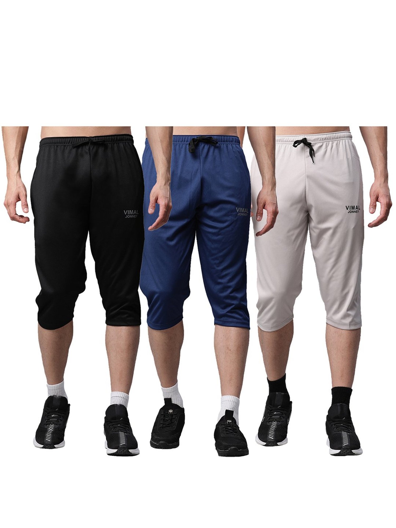 Vimal Jonney Multicolor Slim Fit Capris  - Pack of 3