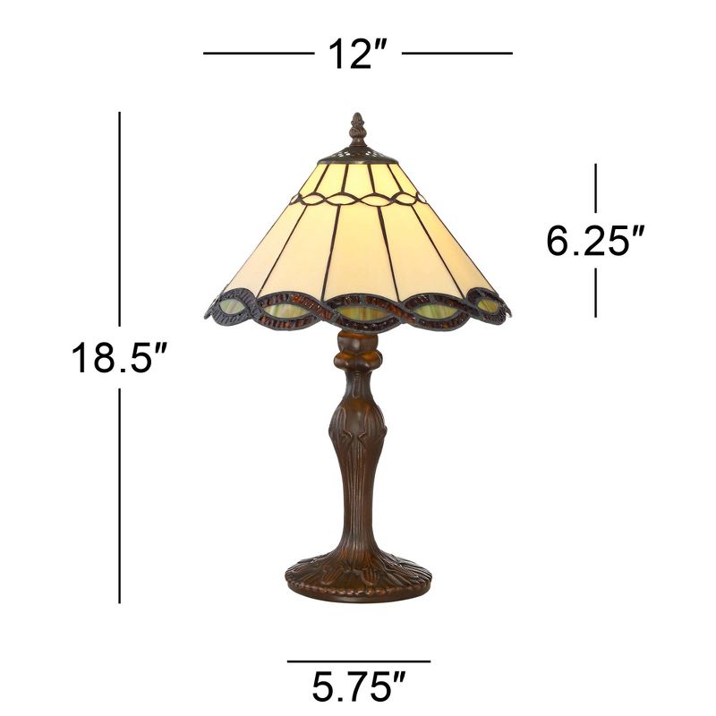 Robert Louis Tiffany Traditional Accent Table Lamp 18 1/2" High Bronze Woven Art Glass Shade for Bedroom Bedside Office