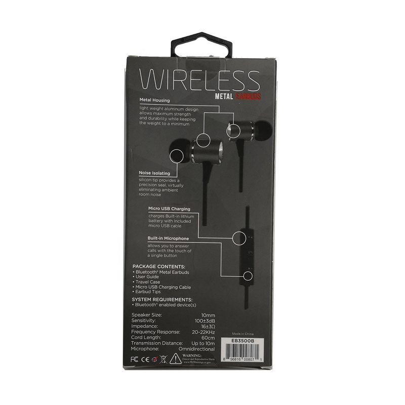 Morpheus 360 EB3500B Wireless Sport Bluetooth Earbuds, Sweatproof Stereo Earphones for Gym, Running, Workout, Mic, Noise Isolating, Black