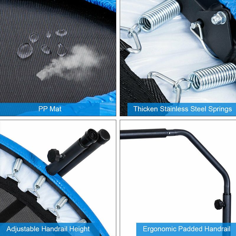 Costway 14 Ft Multicolored Trampoline Recreational Exercise w/ Safety Net Ladder