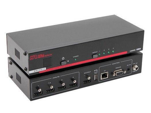 Hall Research SW-HD-4 4-Port HDMI Fast Switch with IP/RS-232/IR Control