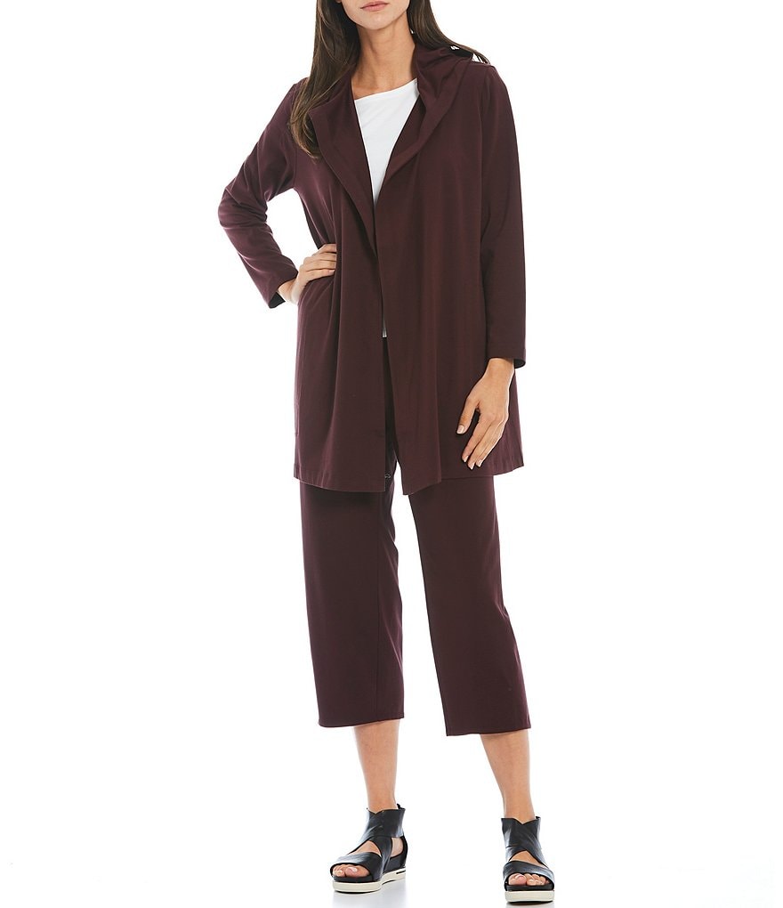 Eileen Fisher Petite Size Organic Cotton Stretch Jersey Cropped Lantern Pant