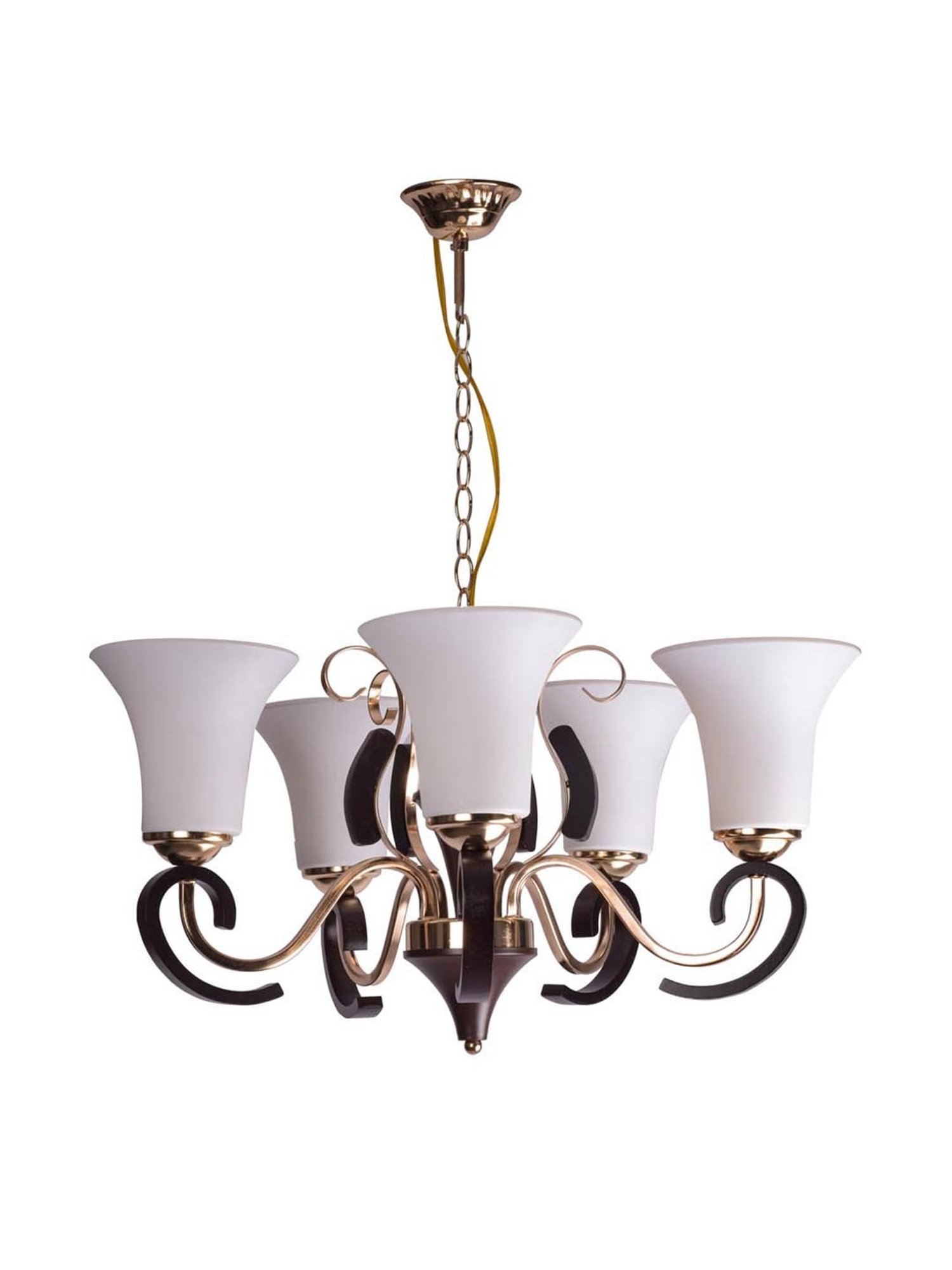 Fos Lighting Antique Brass Finish Allure 5 Light Chandelier - Set of 1