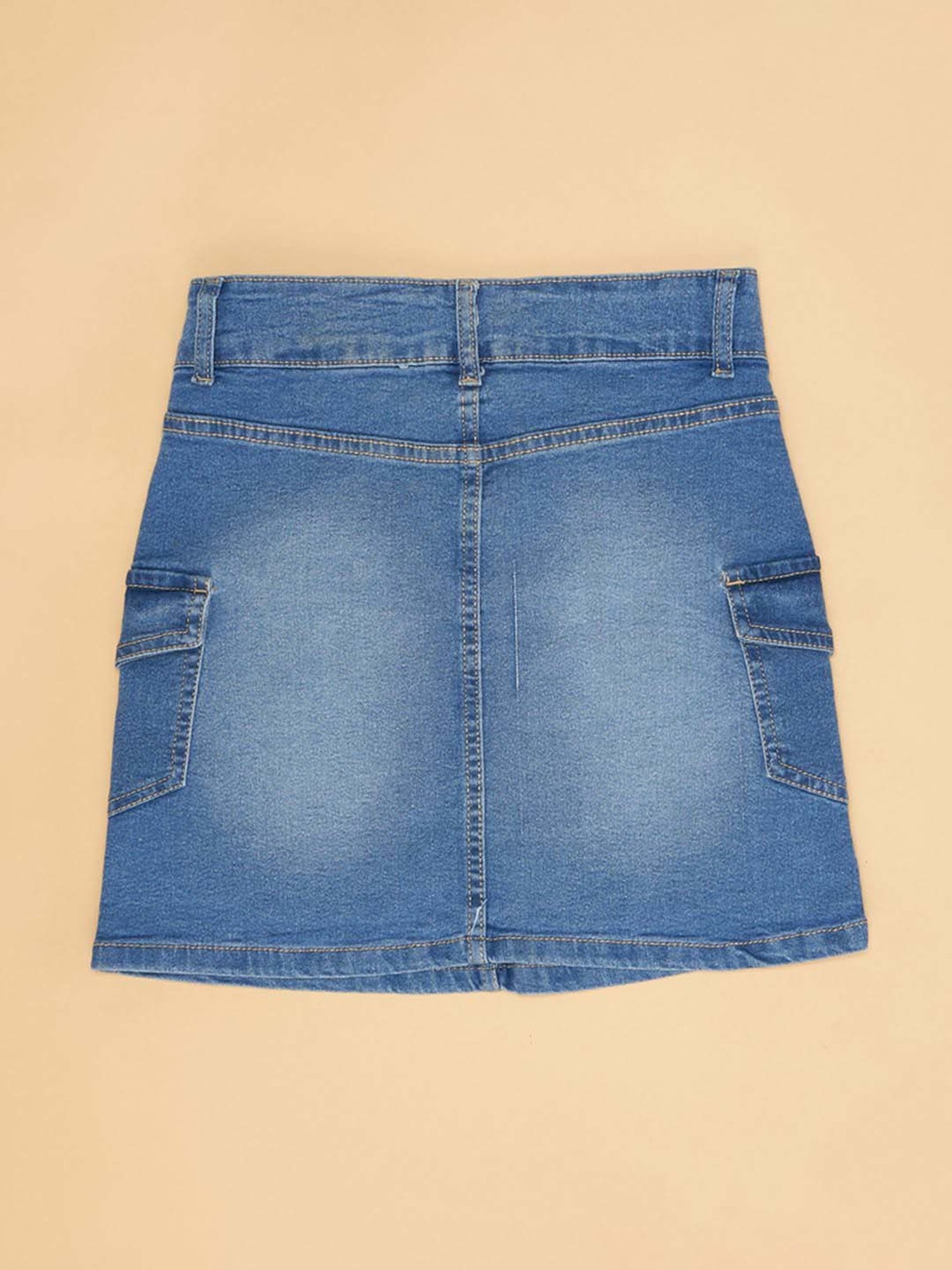 YU by Pantaloons Kids Blue Cotton Regular Fit Skirt