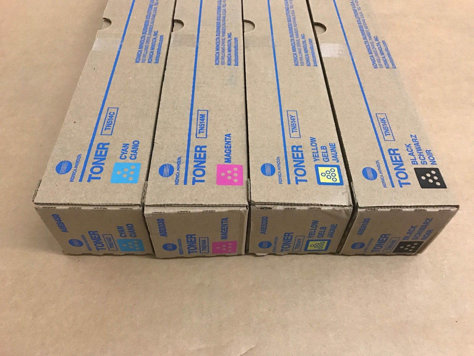 Genuine Konica Minolta TN-514 CMYK Toner Set for bizhub C458 C558 C658