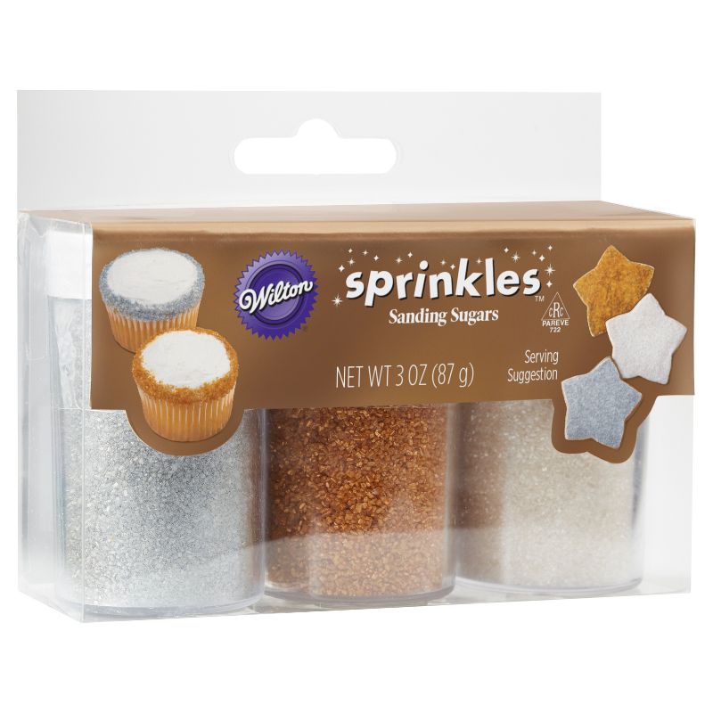 Wilton Gold, Silver and White Sugars - 3oz